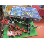 Three Constructed Lego Technic Items, to include Rescue Helicopter, Universal Prop Aircraft, Off