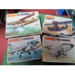 Four 1:72nd Scale Plastic Model Military Aircraft Kits, by Matchbox, including #PK-411 McDonnell