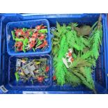 Approximately Twenty Britains Deetail Napoleonic Foot Figures, (British), Britains plastic trees and