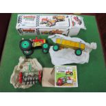 A Modern Tinplate Tractor and Trailers, Czechoslovakian Origin, boxed (2)