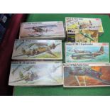 Seven 1:72nd Scale Plastic Model Military Aircraft Kits, by Frog, including Avenger II (TBN-1)