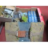 A Quantity of War Gaming Items, to include white metal model medieval figures, scenery, component