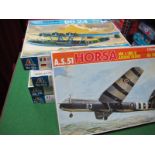 Five 1:72nd Scale Plastic Model Military Aircraft Kits, by Italeri including Dornier
