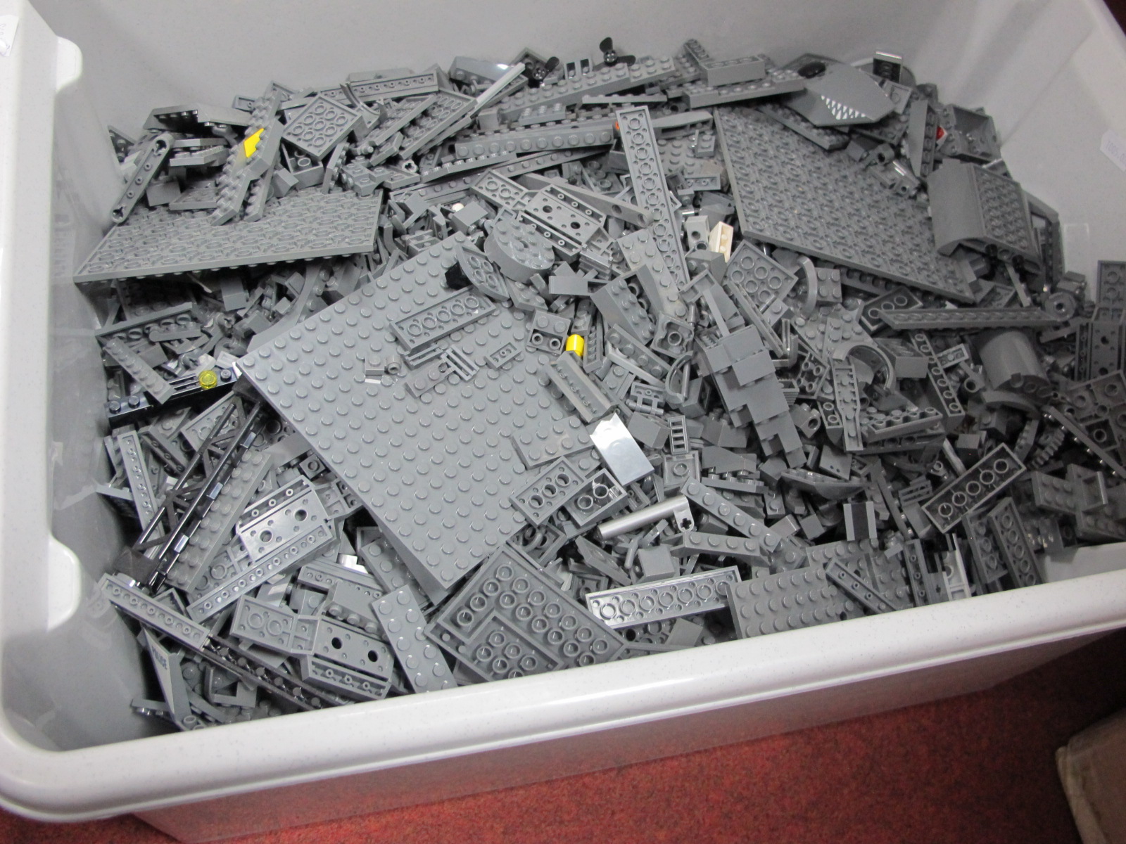 A Large Quantity of Loose Light and Dark Grey Lego.