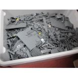 A Large Quantity of Loose Light and Dark Grey Lego.