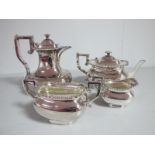 A Jenkins & Timm Early XX Century Plated Four Piece Tea Set, each of rounded rectangular form with