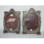 A Pair of Chester Hallmarked Silver Mounted Photograph Frames, (makers marks indistinct) Chester