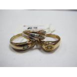A 9ct Gold Gent's Dress Ring, star set to centre, in circular panel (finger size P) (3grams),