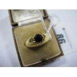 A Chester Hallmarked 18ct Gold Gent's Dress Ring, star set to the centre (finger size R) (7grams),