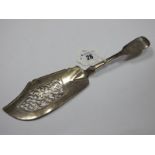 A Hallmarked Silver Fiddle Pattern Fish Slice, JS, London 1846, with scroll pierced blade.