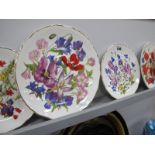Nine Royal Albert Limited Edition Wall Plates 'Britains Wild Flowers'; together with four 'As