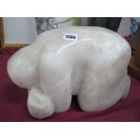 From the Ann Howse Collection; Modern Art; Mineral (possibly alabaster) Sculpture of Kneeling