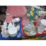 Royal Worcester "English Gardens" Coffee Cans,Saucers, Royal Doulton figure, Shelley vase, glass