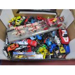A Collection of Assorted Toy Cars, (playworn) including Hotwheels; together with a Corgi plastic