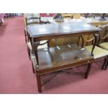 A Mahogany Coffee Table, with canted corners and 'X' stretcher 92cm wide, another on carbriole legs.