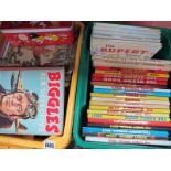 Capt W.E. Johns 'Biggles Air Detective', various Rupert annuals form 1950's to modern, Dandy and