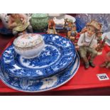 Six Hummel Figures, Beswick Chaffinch, pair of XIX Century blue and white plates, Adams plate