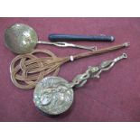XIX Century Brass Skimmer, Chestnut Roaster, truncheon, carpet beater,. (4)