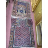 Middle Eastern Ayak/Ersari Prayer Rug, with window and geometric design to centre and floral