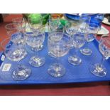 A Collection of Assorted XIX Century Etched Drinking Glasses, including set of three with swag