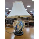 A Moorcroft Pottery Table Lamp, painted in the 'Windrush' design by Debbie Hancock, 19cm high,