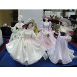 Coalport Figurines, 'Barbara Ann' and 'Demetria', Doulton 'Diana' and 'Sunday Best'. (4)