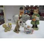 Beswick Beatrix Pottery's 'Simpkin', brown backstamp, Beswick Thelwell figure , three Disney