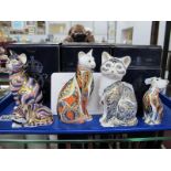 A Royal Crown Derby Paperweight as 'Majestic Cat', limited edition No. 419/3500', with
