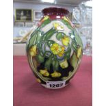 A Moorcroft Pottery Vase, painted in the 'Thaxsted Church' design by Emma Bossons, limited edition