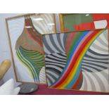 From the Ann Howse Collection; Psychedelic Art in Twin Colour Bands, flat paint, with Study of a