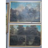 William Highfield (Sheffield Artist), Bridge Scene including Baslow, pair of oils on canvas,