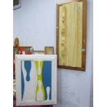 From the Ann Howse Collection; Modern Art Skittle Theme Picture, oil painting on stepped wood, 48 x