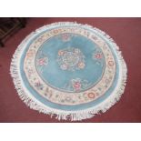 Persian Style Wool Carpet, with lozenge decoration, tassel ends; together with a circular "Jade"