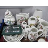 Portmeirion 'Botanic Garden' Pattern Jar and Cover, various vases, jugs, salad bowls and servers:-