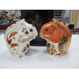 A Royal Crown Derby Paperweight as a 'Red Squirrel', date code for 1999, gold stopper, red printed