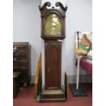 An XVIII Century Oak Eight Day Longcase Clock, the brass dial inscribed 'Val Downs, Louth' and