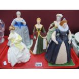 Four Franklin Porcelain Models - Catherine the Great, Marie Antoinette, Elizabeth I and Isabella