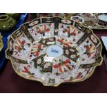 Royal Crown Derby China Bowl, in the 2451 Imari pattern, with gilt border to wavy rim, 26.5cm