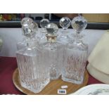 Six Glass Decanters.