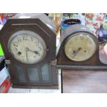 An Early XX Century Oak 'Napoleon' Wall Clock; together with another clock. (2)