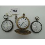 A Gold Plated Cased Repeater Hunter Pocketwatch, (damages/incomplete); Dyson & Sons Leeds; A