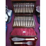 A Late XIX/Early XX Century Decorative Set of Twelve Ivory Handled Fish Knives and Forks, in