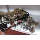 A Mixed Lot of Assorted Plated Ware, including egg cruet stand, XIX Century teapot, pair of Canadian