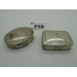 A Modern Hallmarked Silver Pill/Trinket Box, of rectangular form with engraved border, import