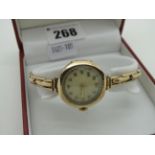 A Vintage Style 9ct Gold Cased Ladies Wristwatch, the unsigned dial with Arabic numerals, in