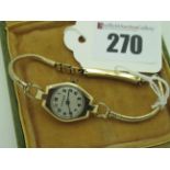 Marvin; A 9ct Gold Cased Ladies Cocktail Style Wristwatch, the signed dial with Arabic numerals,
