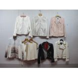 Sportalm - Gold Rush; Cream Quilted Jersey Jacket, with zip and gold leather trim (unworn with