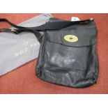 Mulberry; A Black Leather Antony Messenger Shoulder Bag, unlined, No. 1976484, 29cm wide, 38cm