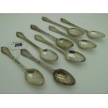 A Set of Eight Victorian Hallmarked Silver Teaspoons, George Adams, London 1869, total weight