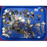 A Selection of Ornate Clip Earrings, including Czechoslovakian style, modern, floral, etc.